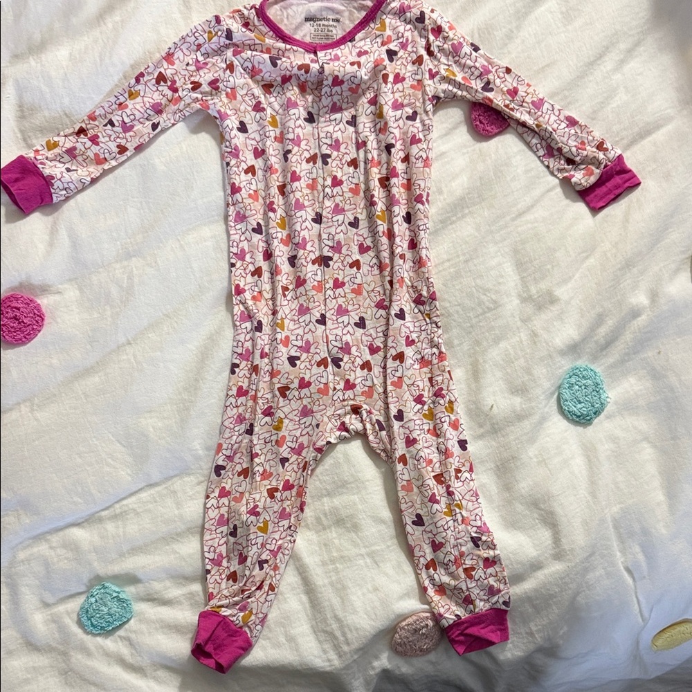 Magnetic Me Pink and Purple Hearts Footie